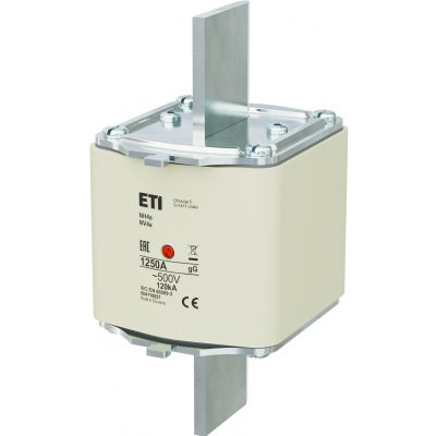 Wkładka topikowa NH zwłoczna Z bocznym wskaźnikiem zadziałania NH4a gG 1250A 500V SI 004176031 ETI (004176031)